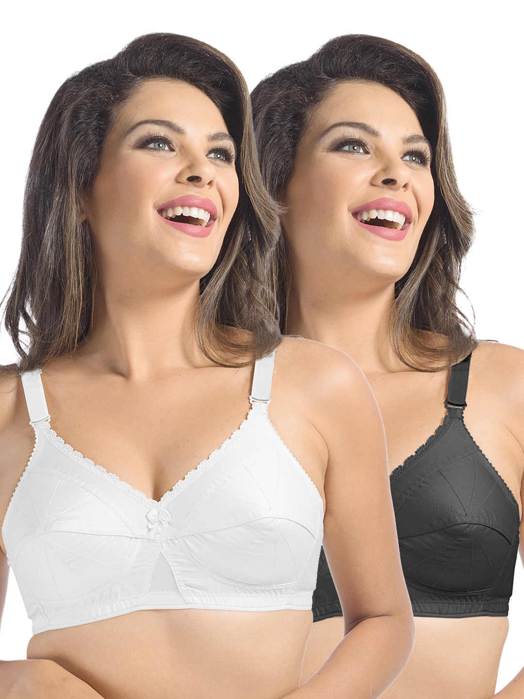 

Sonari Pack of 2 Full-Coverage Bras ice, Black