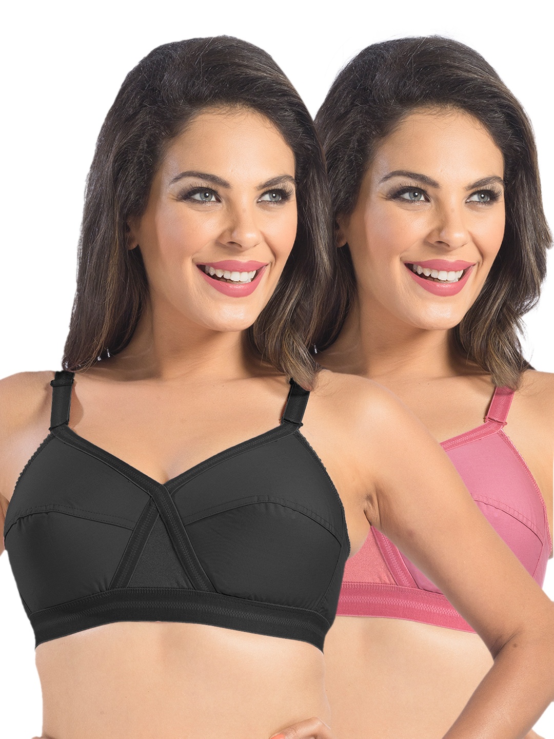 

Sonari Pack of 2 Full-Coverage Bras, Black