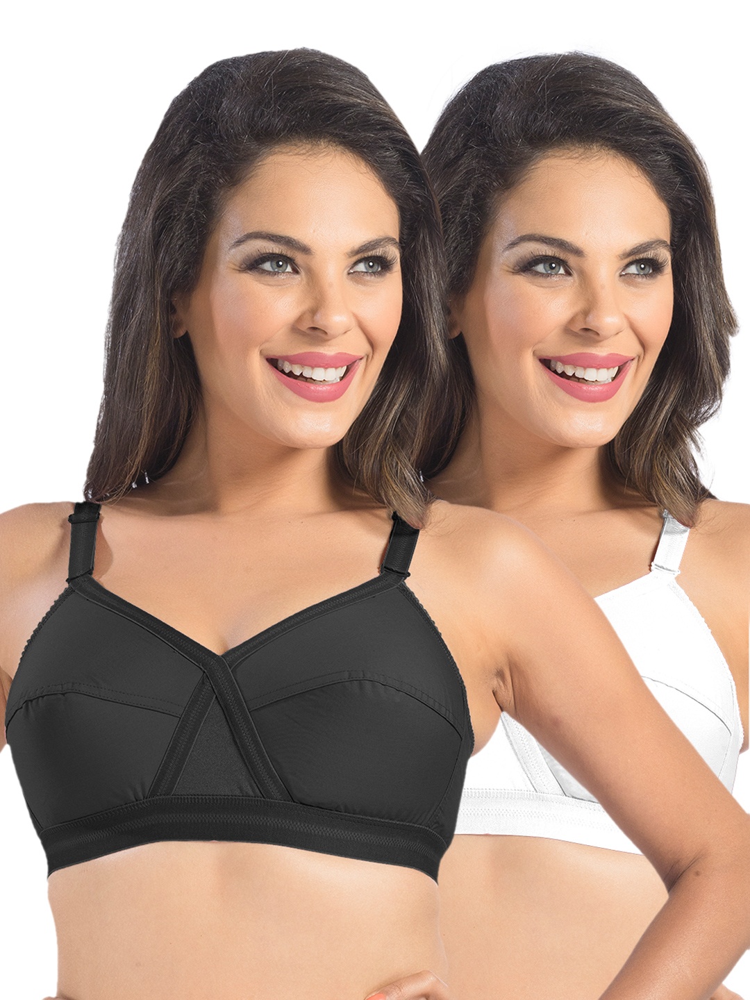 

Sonari Pack of 2 Full-Coverage Bras, Black