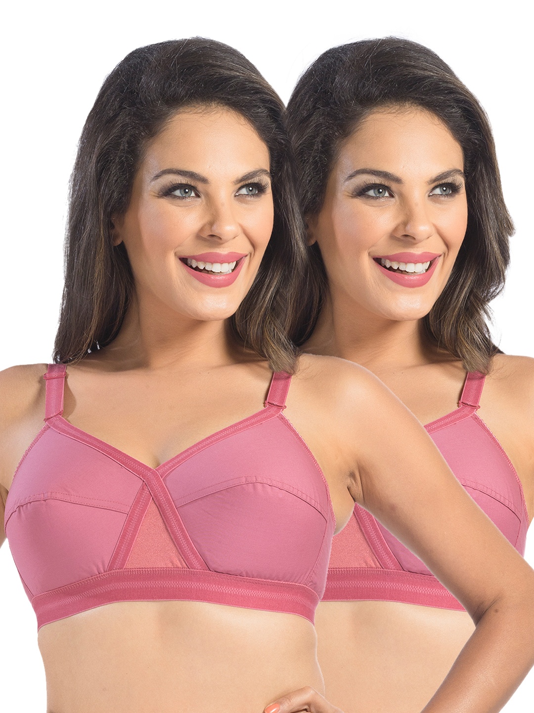 

Sonari Pack of 2 Full-Coverage Bras, Pink