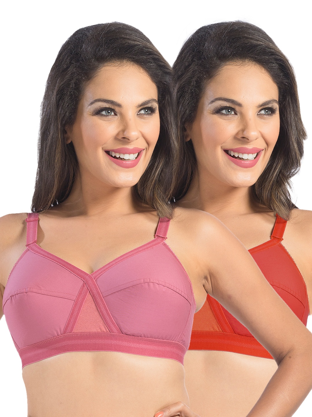 

Sonari Pack of 2 Full-Coverage Bras, Pink