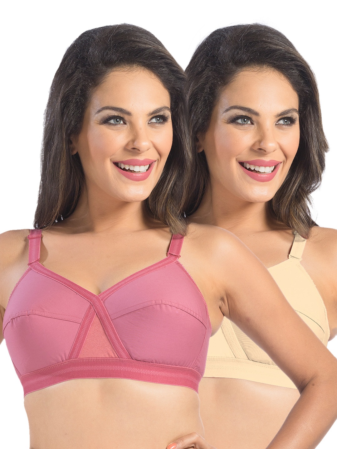 

Sonari Pack of 2 Full-Coverage Bras, Pink