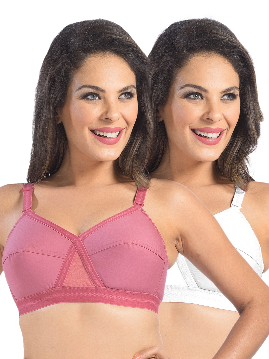 

Sonari Pack of 2 Full-Coverage Bras, Pink