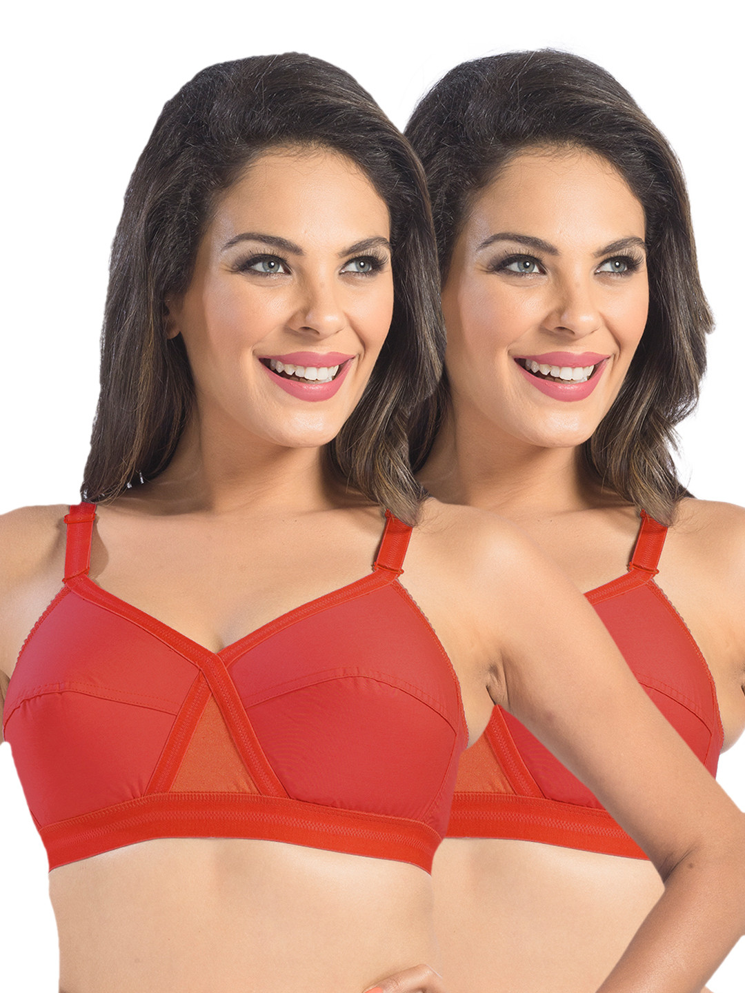 

Sonari Pack of 2 Full-Coverage Bras, Red