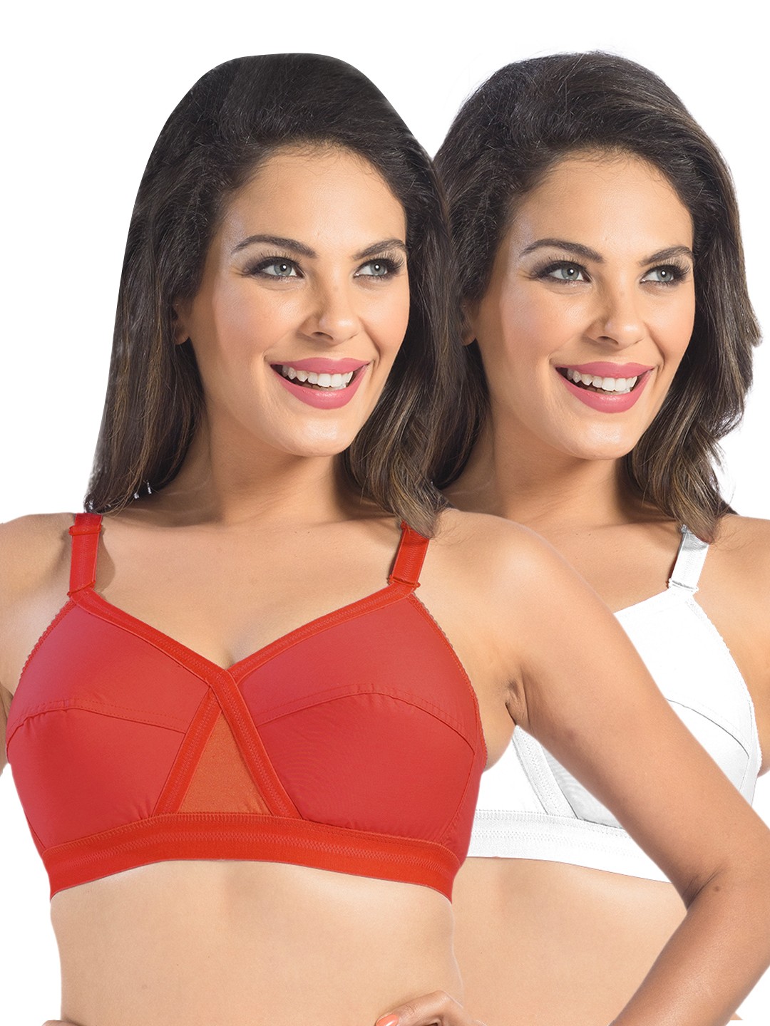 

Sonari Pack of 2 Full-Coverage Bras, Red