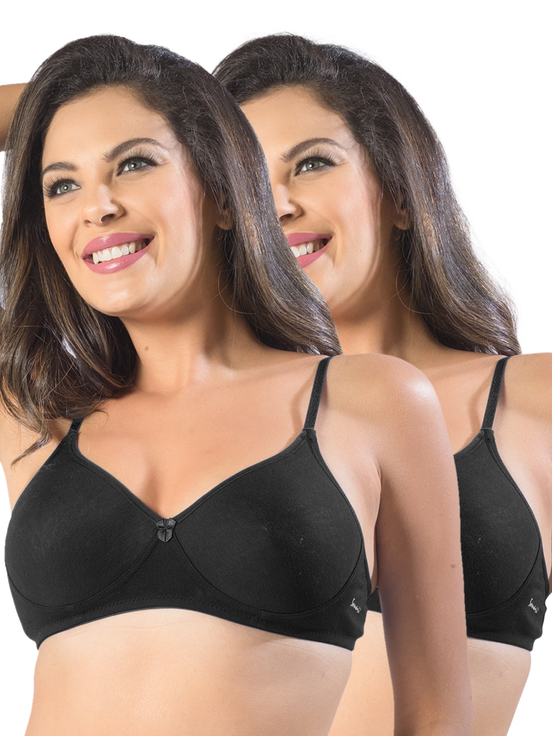 

Sonari Pack of 2 Full-Coverage T-shirt Bras, Black