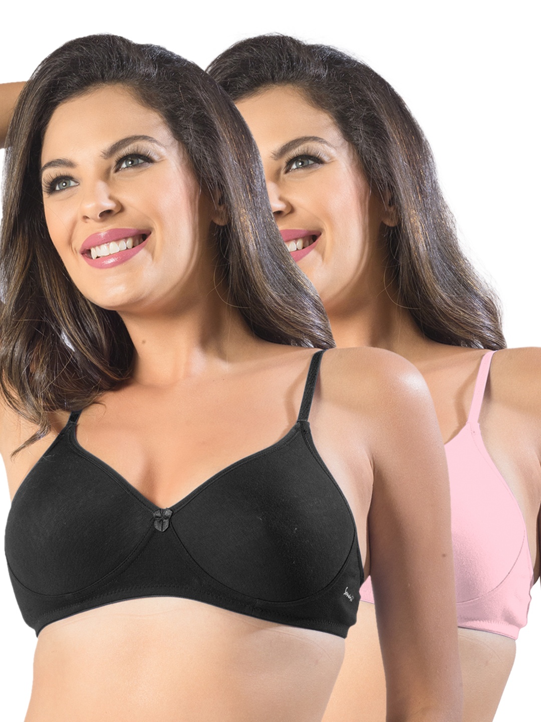 

Sonari Pack of 2 Full-Coverage T-shirt Bras, Black