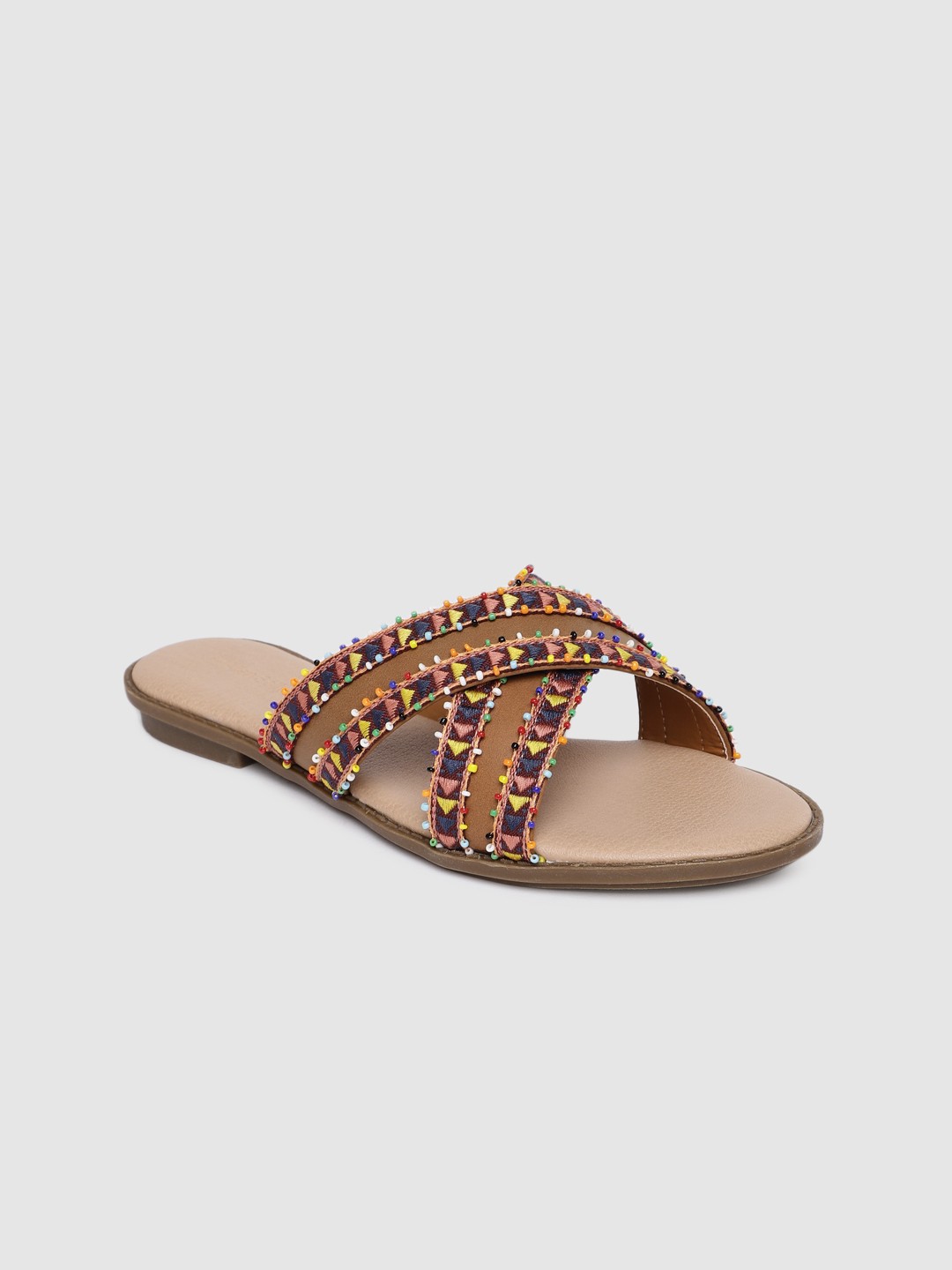 

Allen Solly Women Brown Solid Leather Open Toe Flats