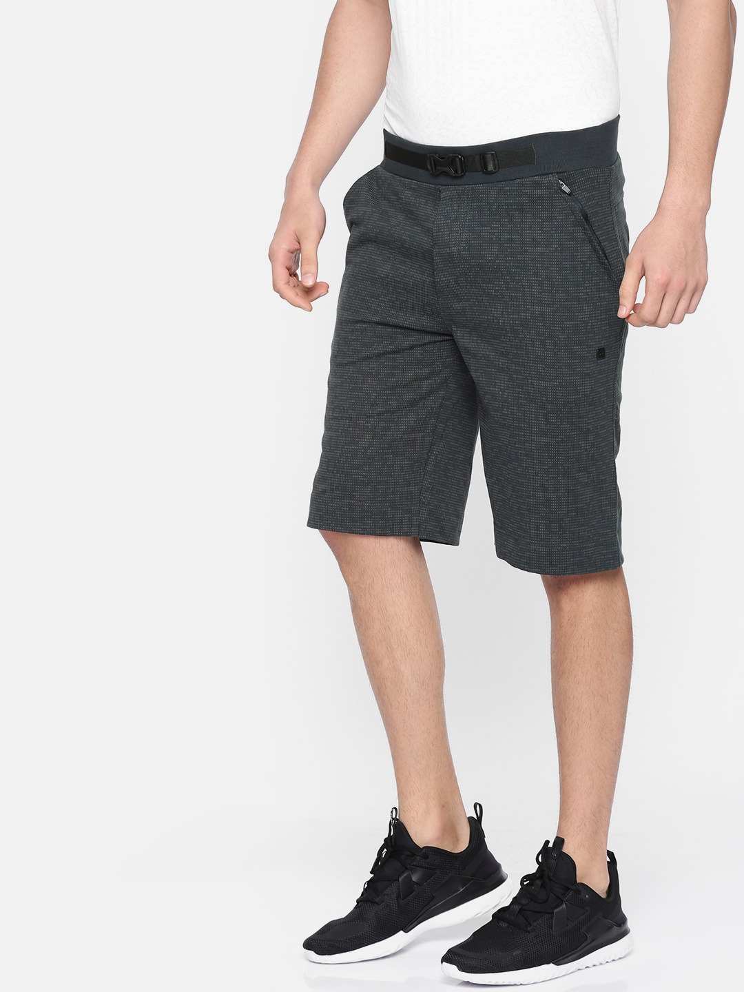 

Proline Active Men Charcoal Grey Printed Regular Fit Sports Shorts
