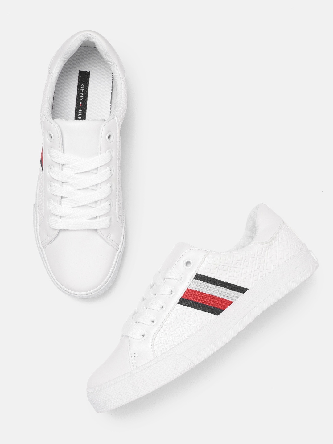 

Tommy Hilfiger Women White Textured Sneakers