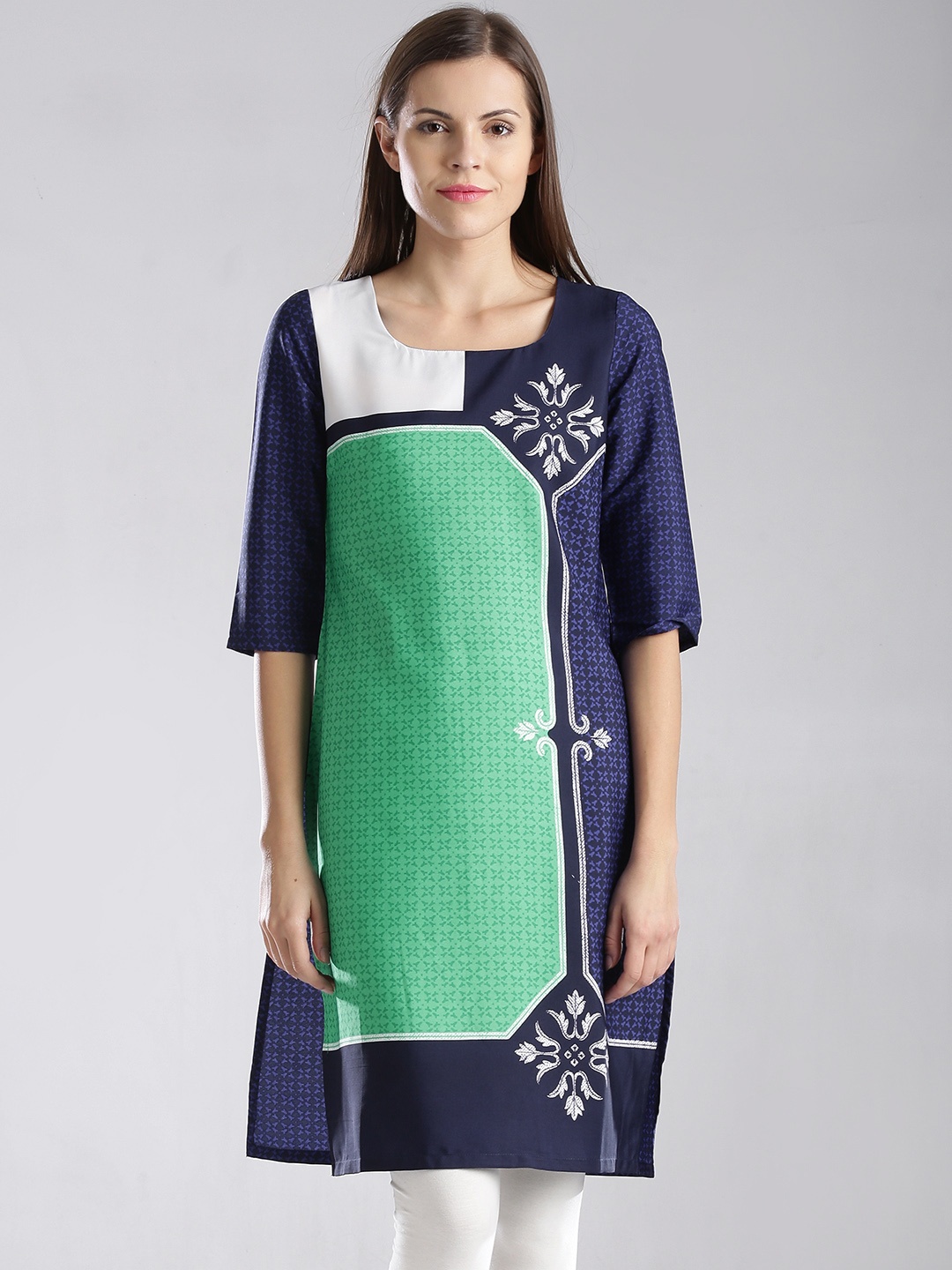 

W Blue Printed Kurta