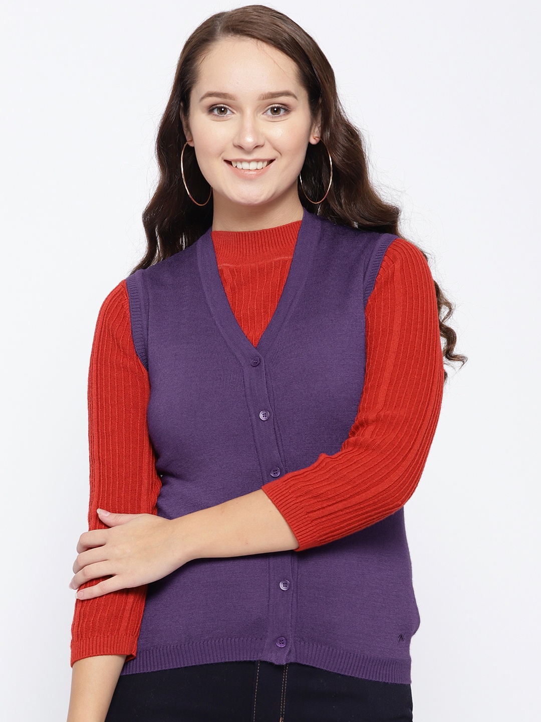 

Monte Carlo Women Purple Solid Cardigan
