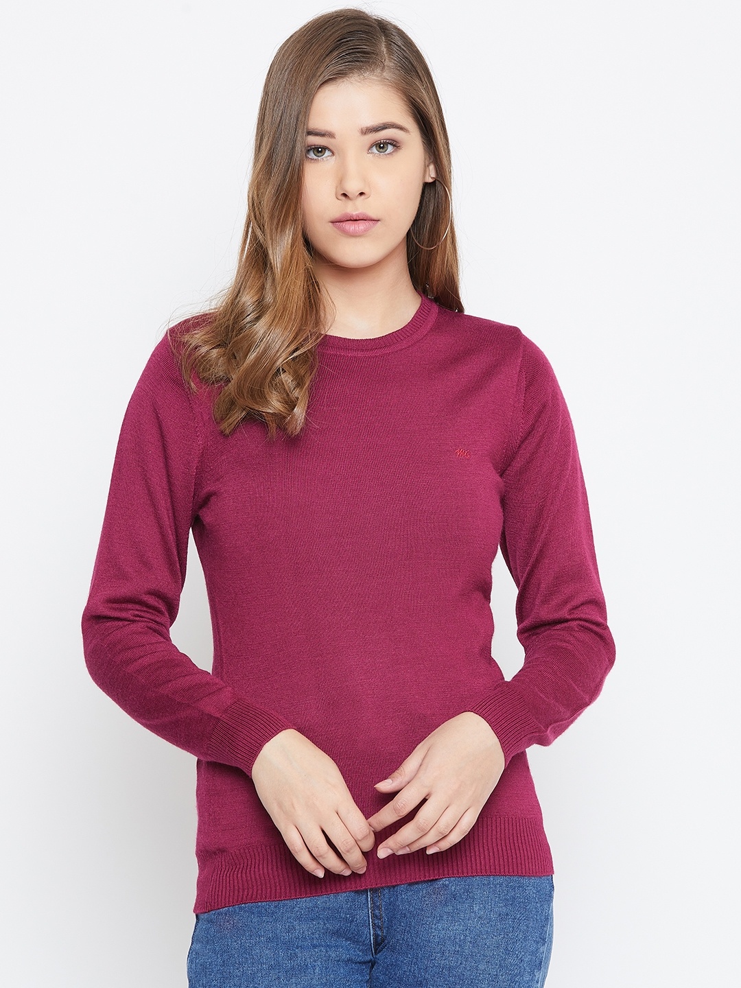

Monte Carlo Women Wine Solid Winter Top, Purple