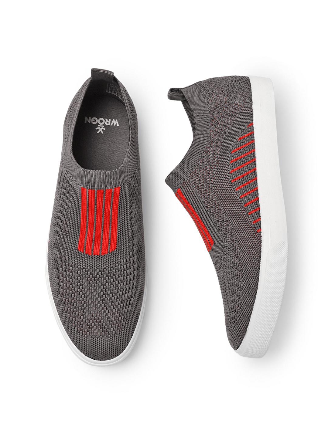 

WROGN Men Grey Slip-On Sneakers