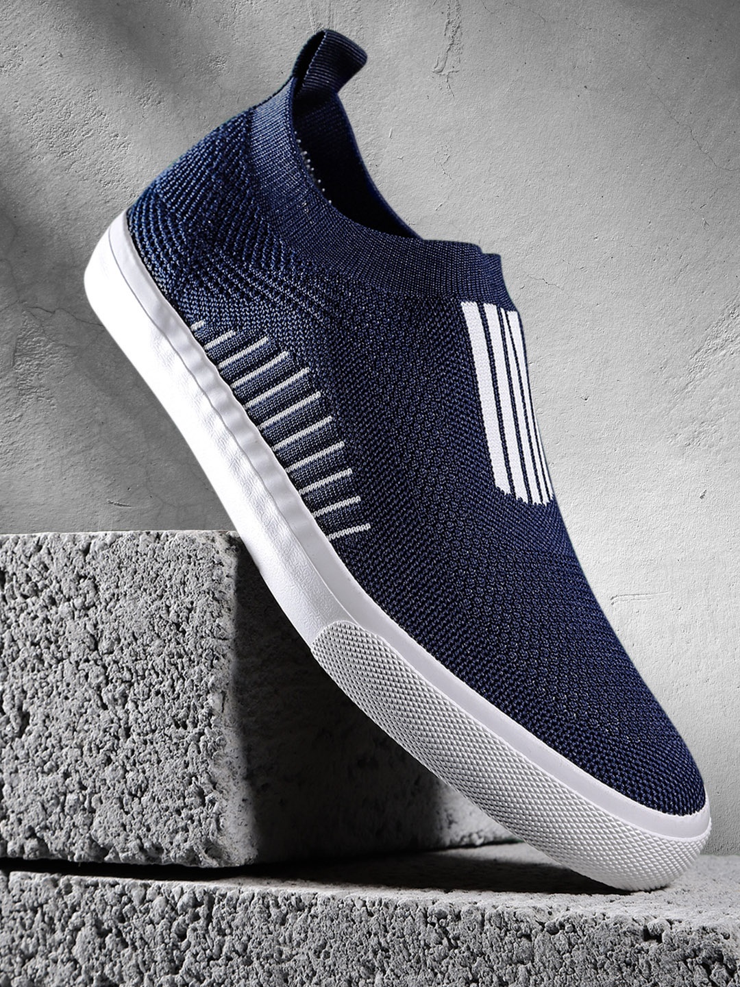 

WROGN Men Navy Blue Slip-On Sneakers