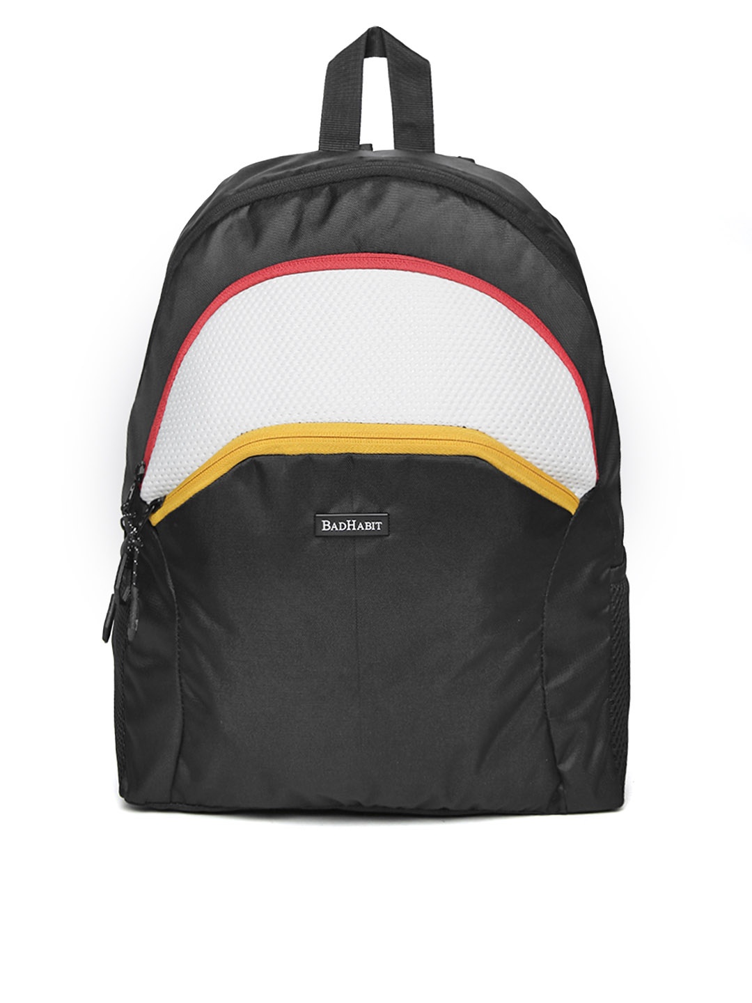 

BAD HABIT Unisex Black & White Colourblocked Backpack