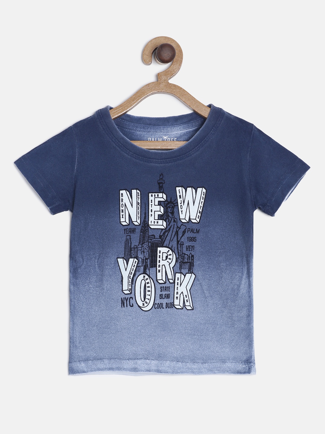 

Palm Tree Boys Blue Printed Round Neck T-shirt