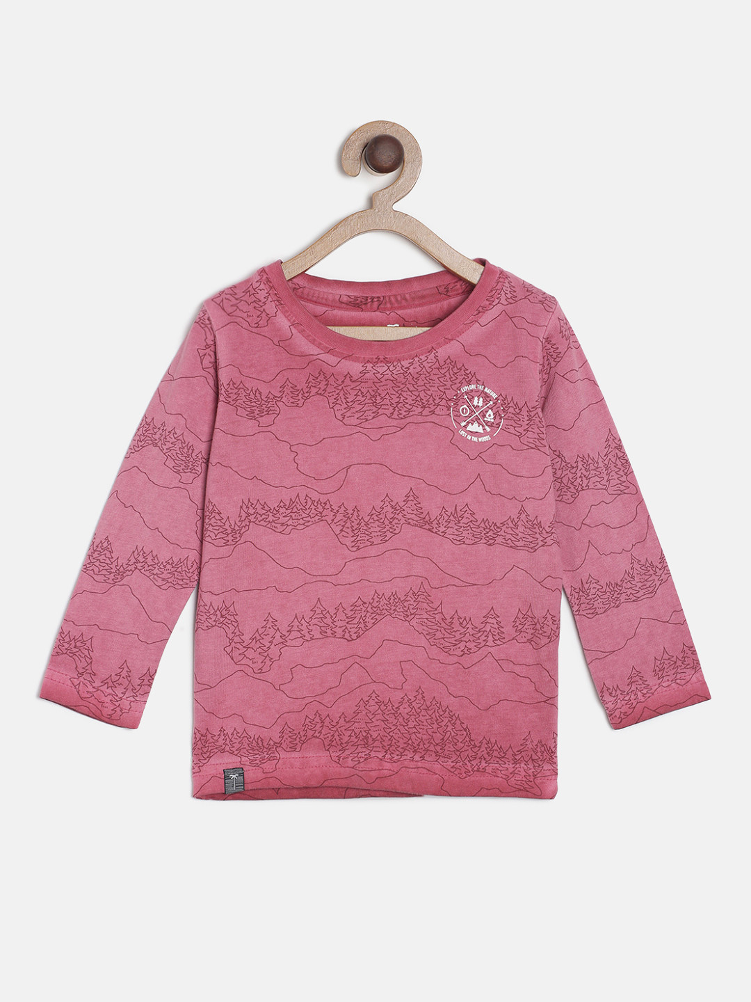 

Palm Tree Boys Pink Printed Round Neck T-shirt