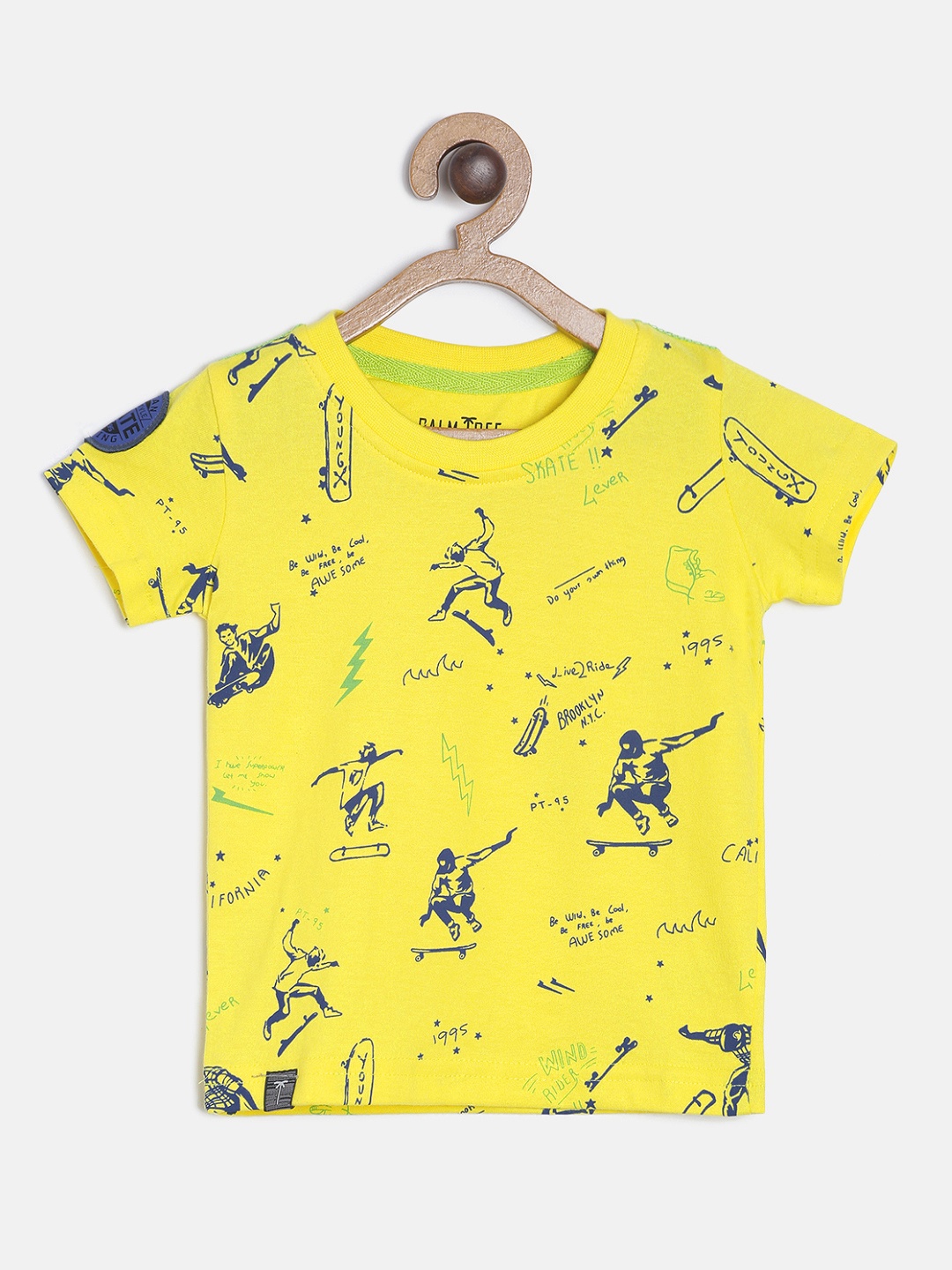 

Palm Tree Boys Yellow Printed Round Neck T-shirt