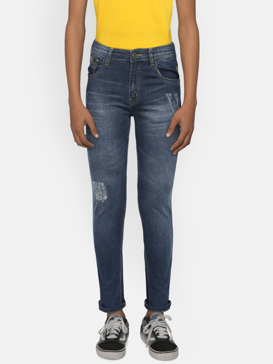 

Palm Tree Boys Navy Blue Slim Fit Mid-Rise Clean Look Jeans