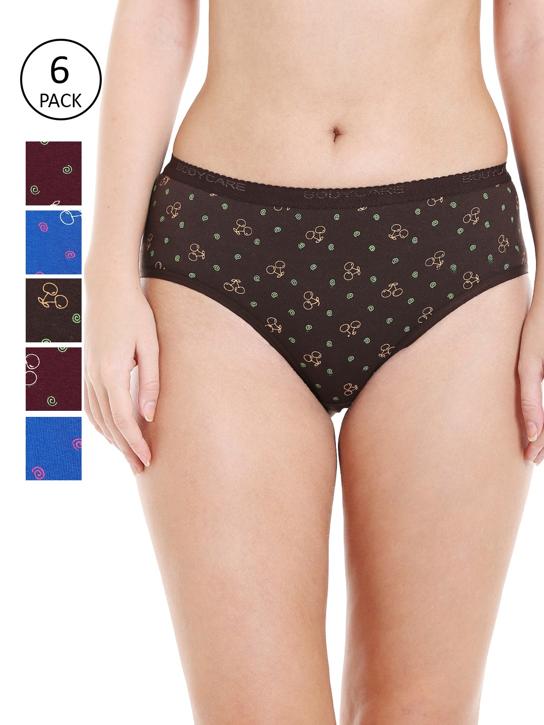 

BODYCARE Women Pack of 6 Printed Hipster in Assorted Color