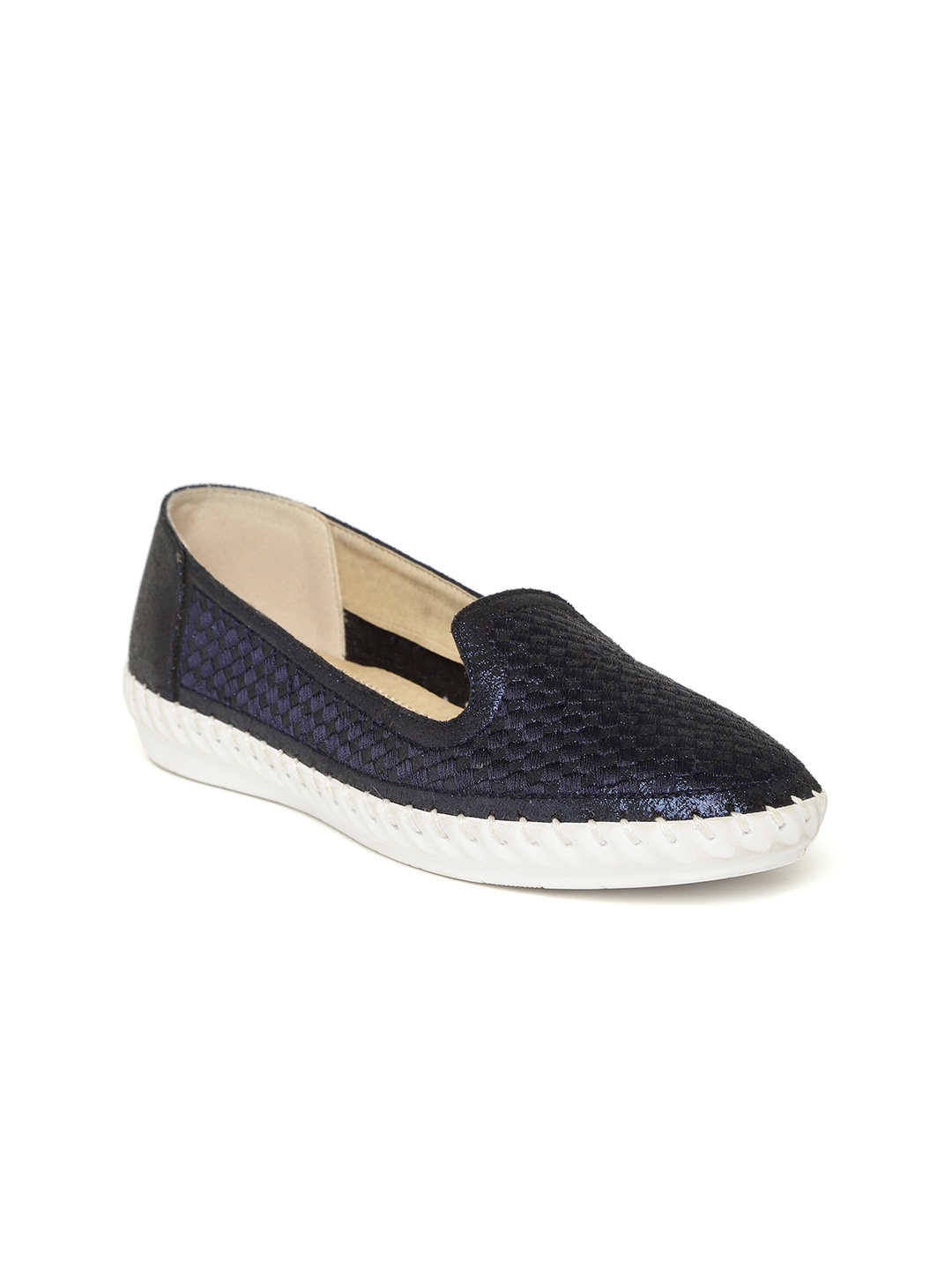 

ESTATOS Women Navy Blue Woven Design Loafers