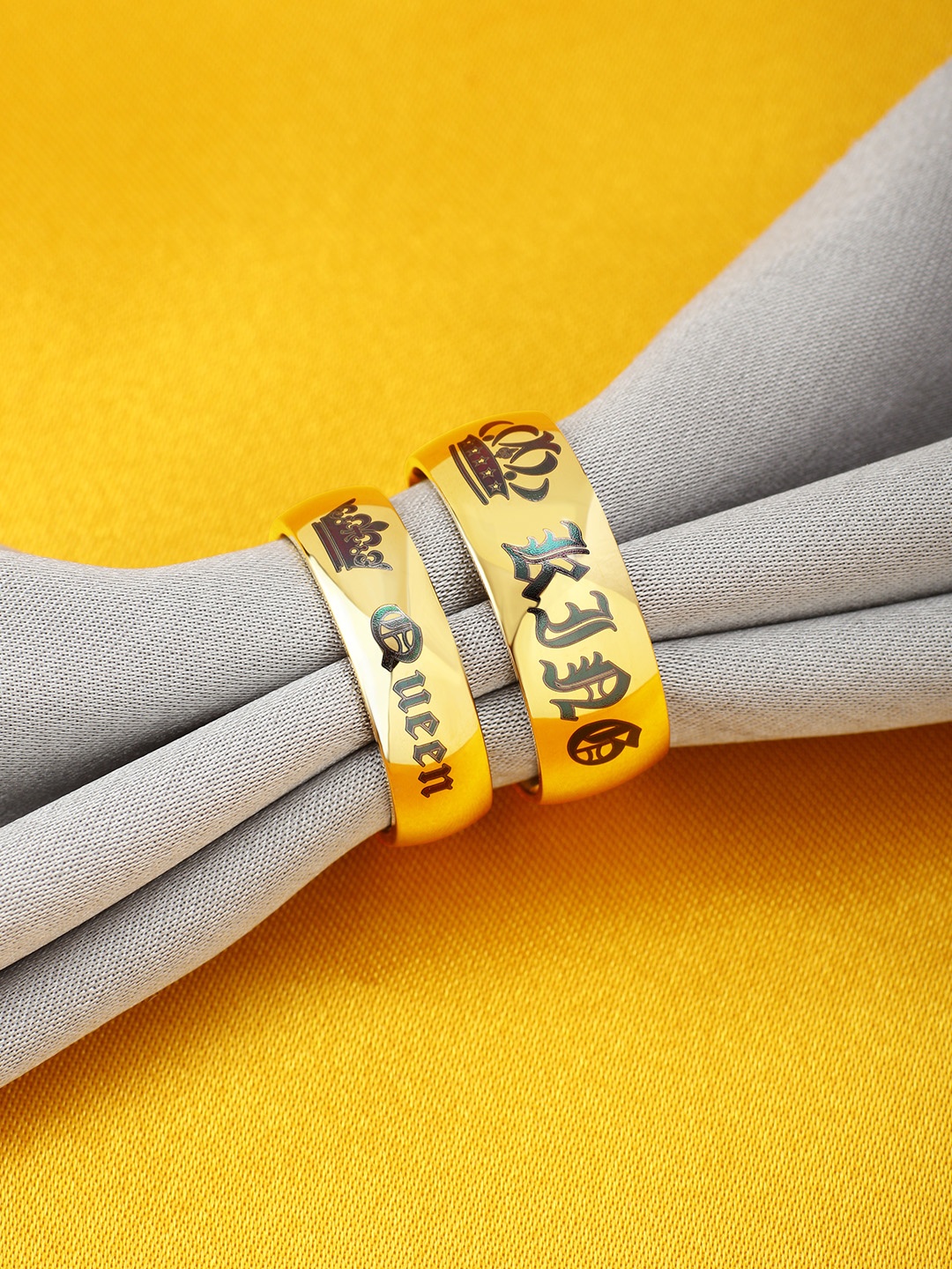 

Peora 2-Piece 18K Gold-Plated Promise Wedding Bands