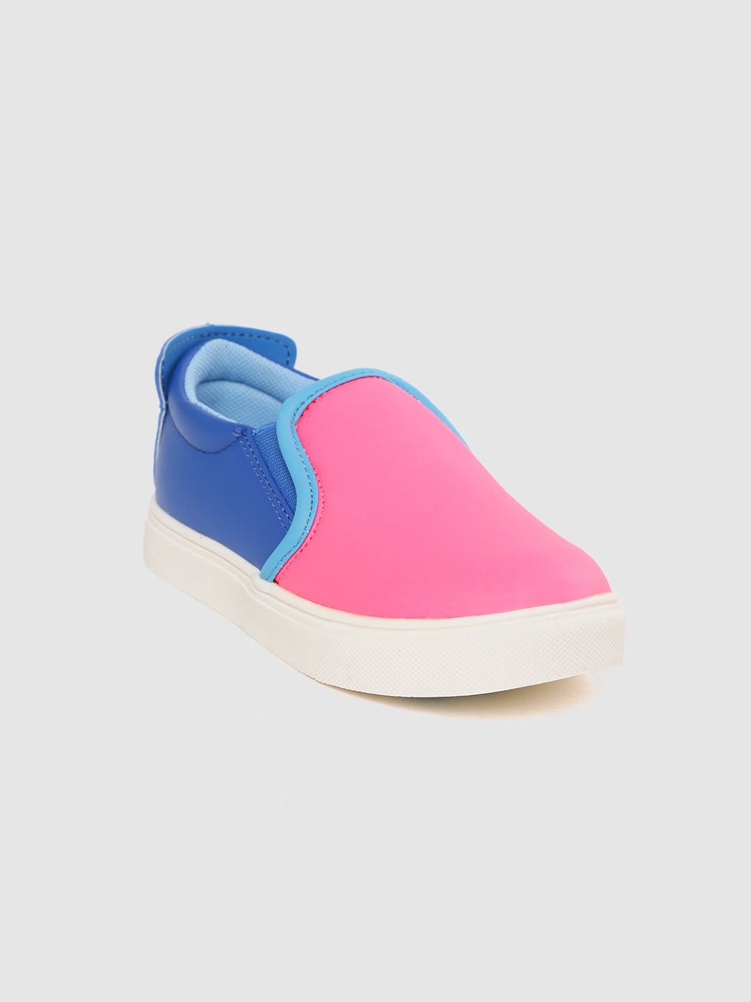 

United Colors of Benetton Kids Pink & Blue Colourblocked Slip-On Sneakers