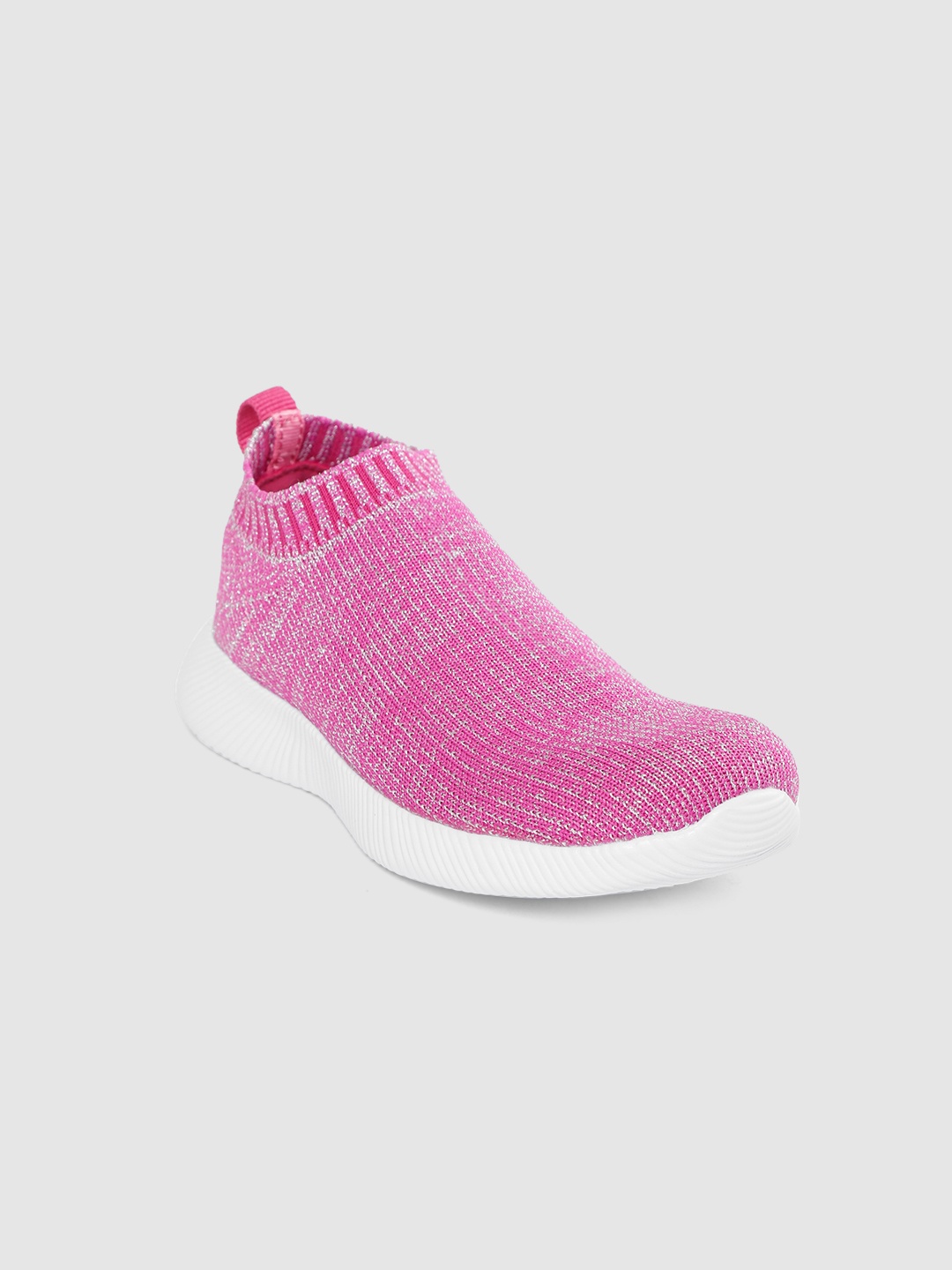

United Colors of Benetton Girls Pink Shimmer Slip-On Sneakers