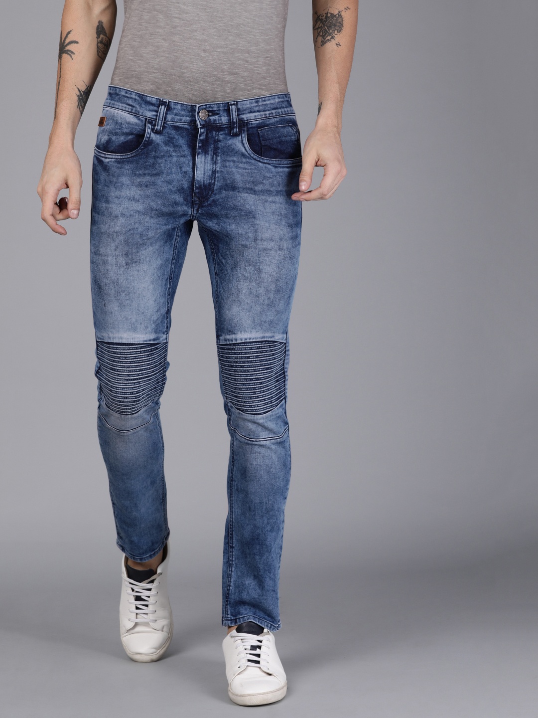 

WROGN Men Blue Slim Fit Mid-Rise Clean Look Stretchable Jeans