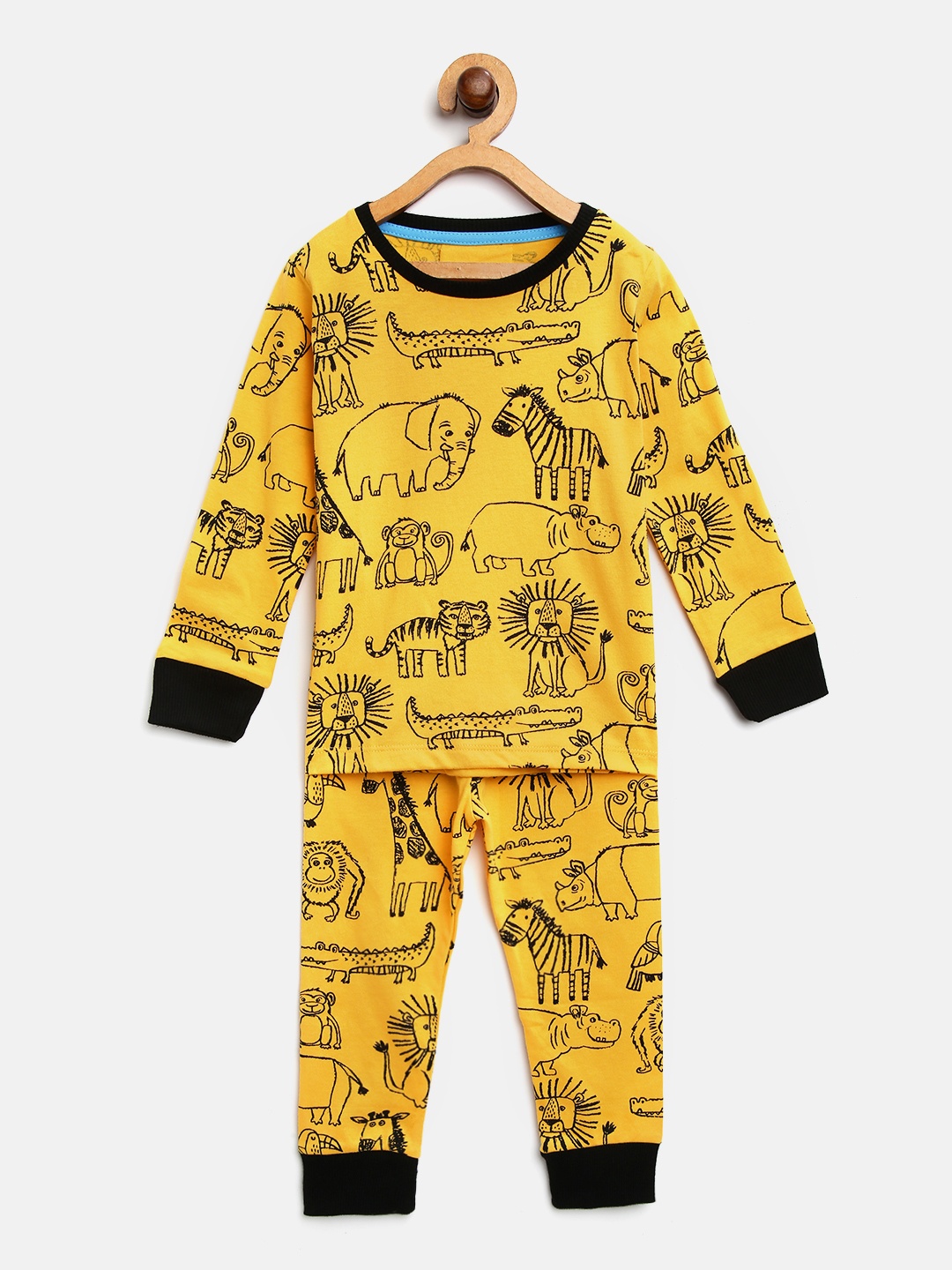 

Lazy Shark Boys Yellow & Black Printed Night suit LSTF0196-78
