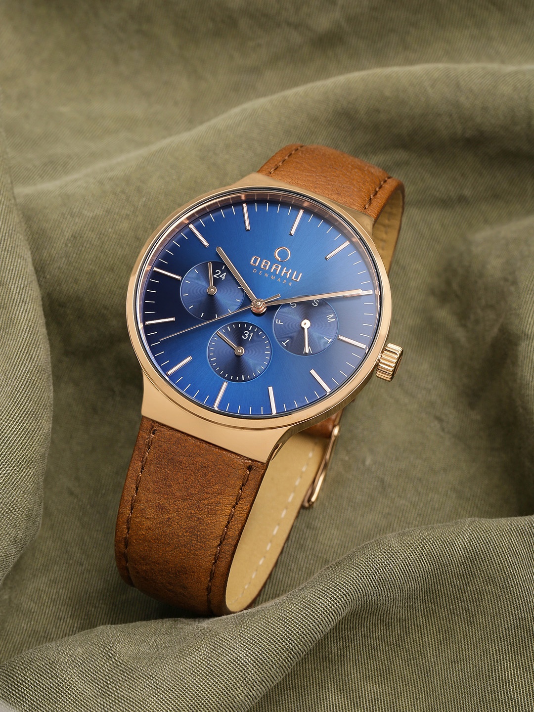

Obaku Men Blue Analogue Watch V229GMVLRN
