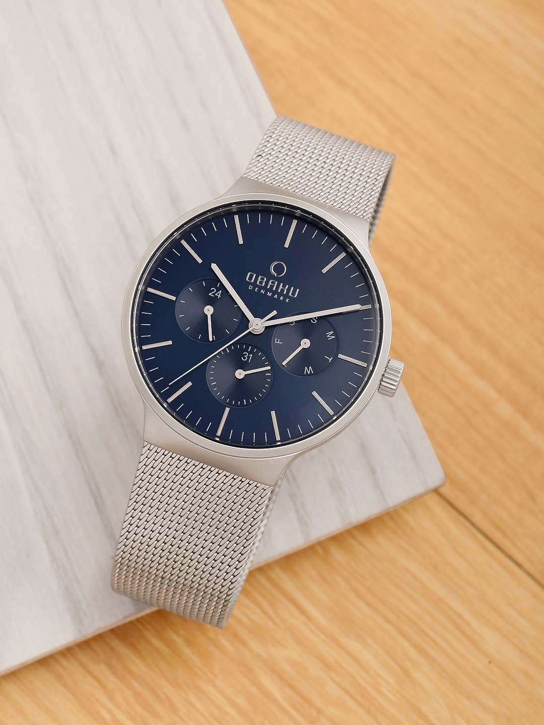 

Obaku Men Blue Analogue Watch V229GMCLMC