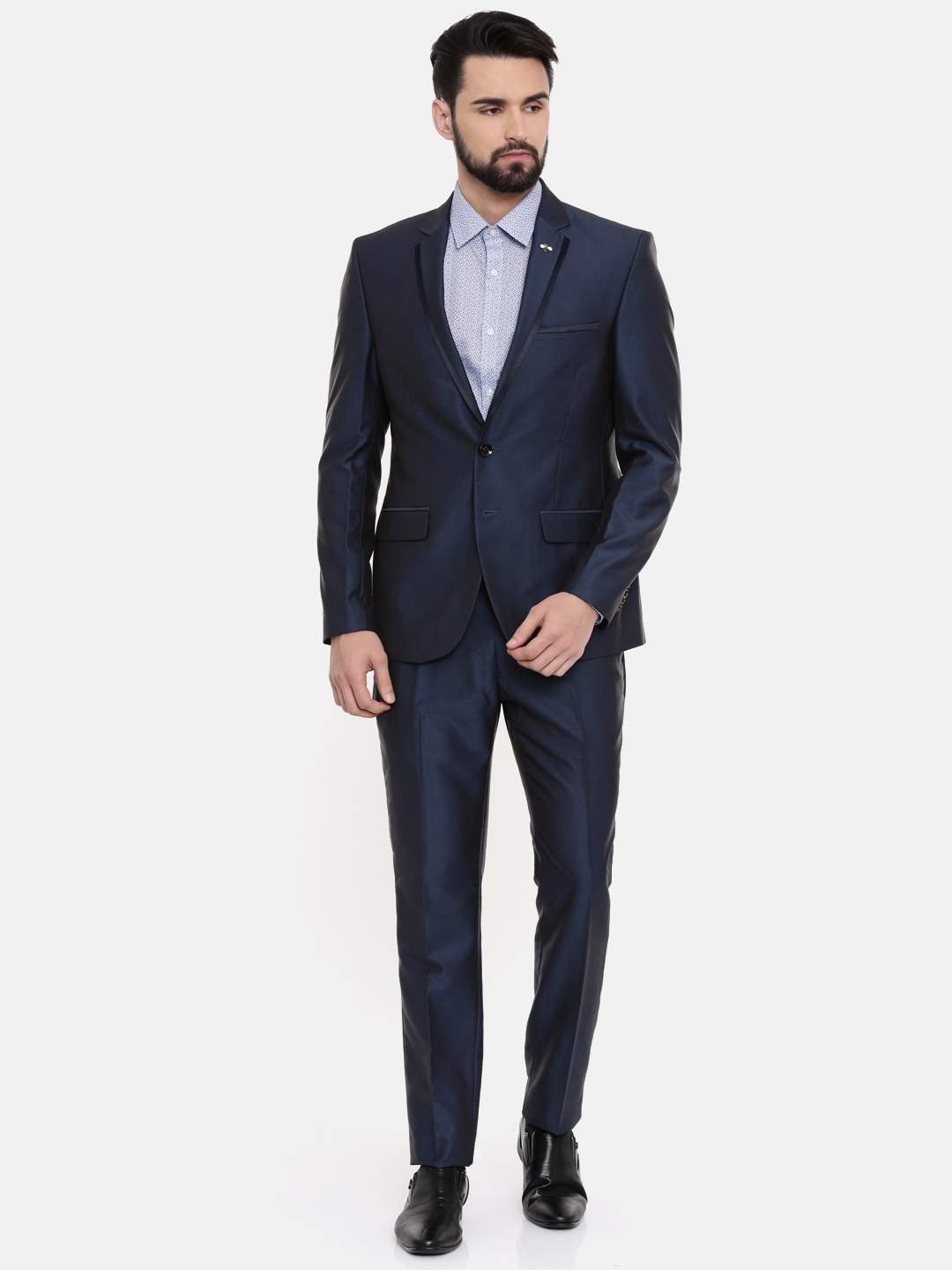 

Parx Men Blue Solid Urban Regular Fit Formal Suit