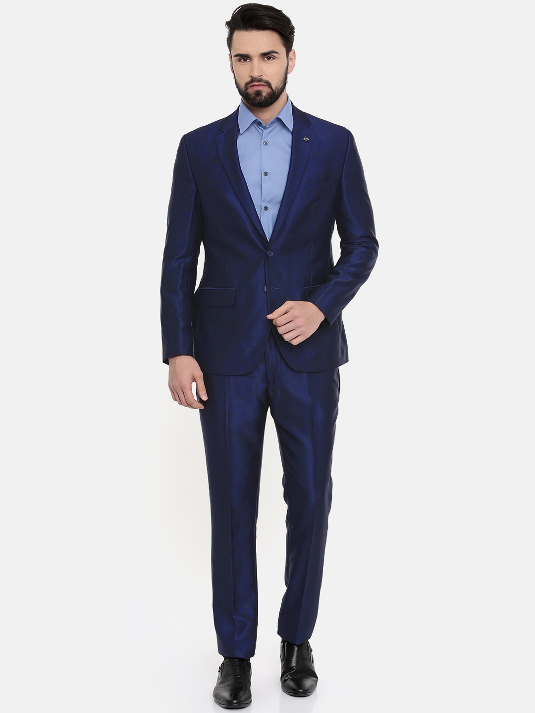 

Parx Men Navy Blue Solid Urban Fit Single-Breasted Formal Suit