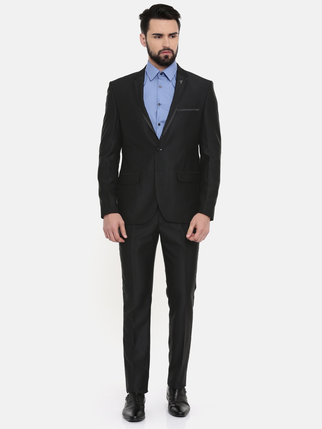 

Parx Men Black Solid Urban Regular Fit Single-Breasted Formal Suit