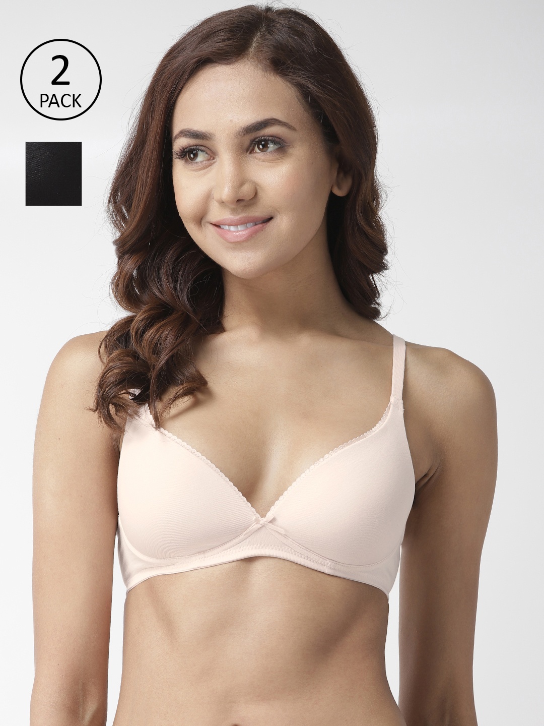 

Marks & Spencer Pack of 2 Solid Plunge Bras T333290, Peach