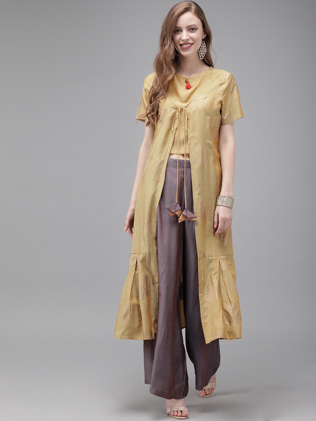 

Anouk Women Gold-Toned Printed Kurta with Palazzos