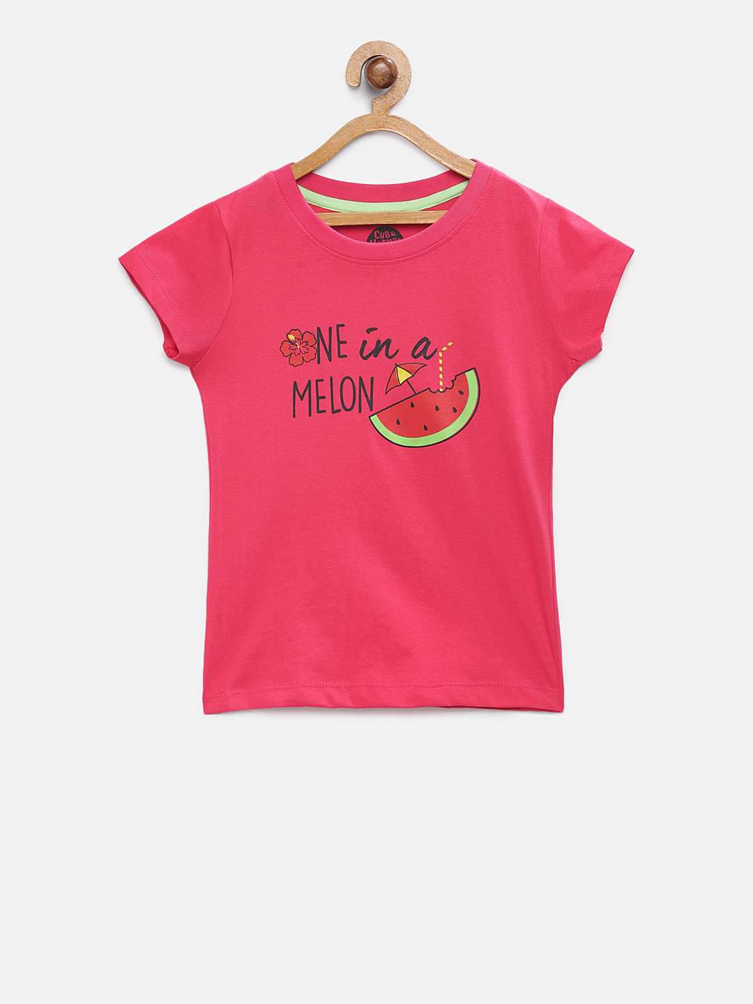 

Cub McPaws Girls Pink Printed Round Neck T-shirt