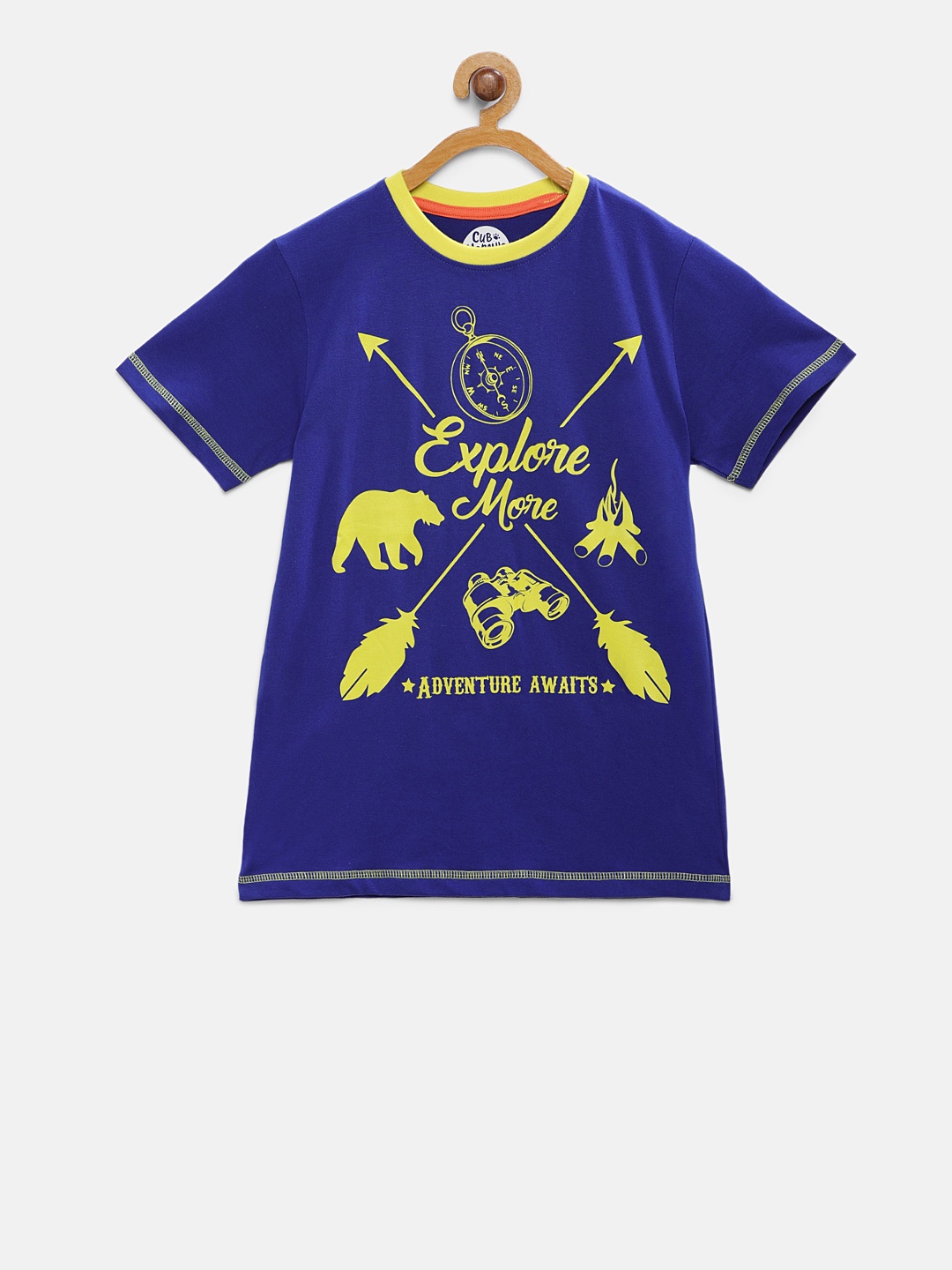 

Cub McPaws Boys Navy Blue Printed Round Neck T-shirt
