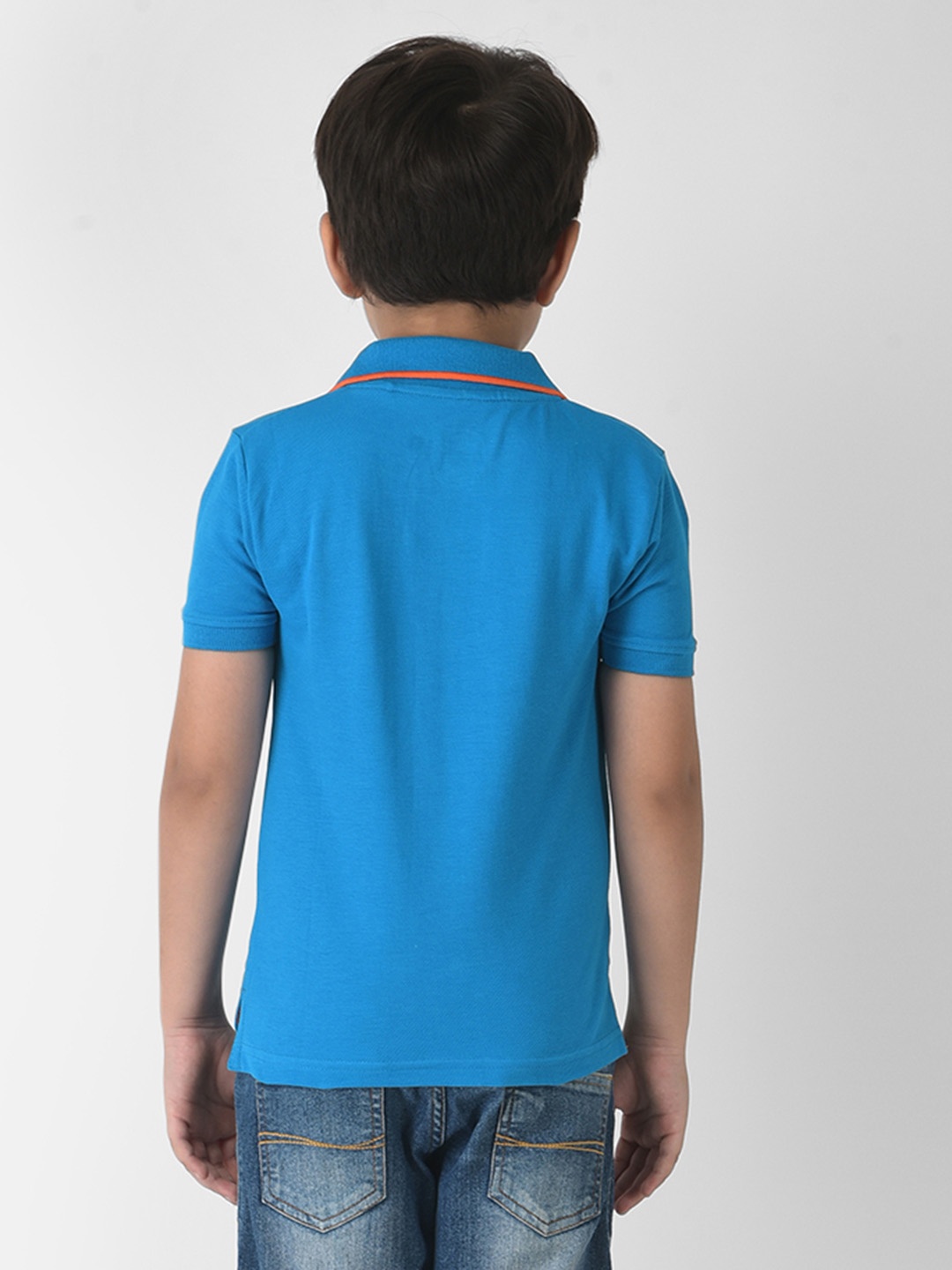 

Cub McPaws Boys Blue Solid Polo Collar Pure Cotton T-shirt