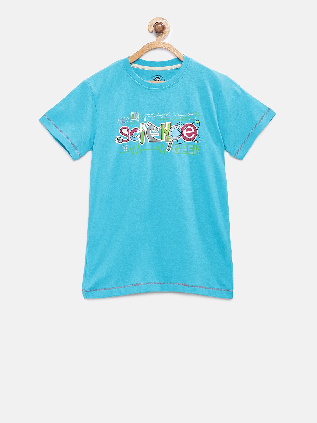 

Cub McPaws Boys Blue Organic Printed Round Neck T-shirt