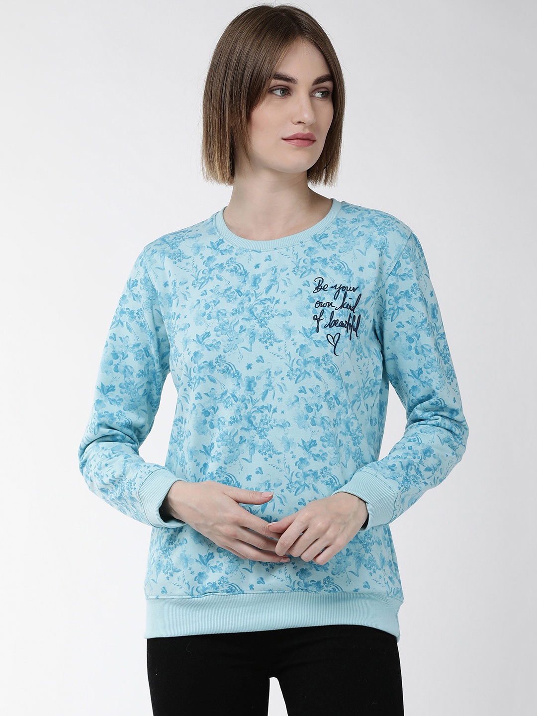 

Fort Collins Women Blue Printed Sweatshirt