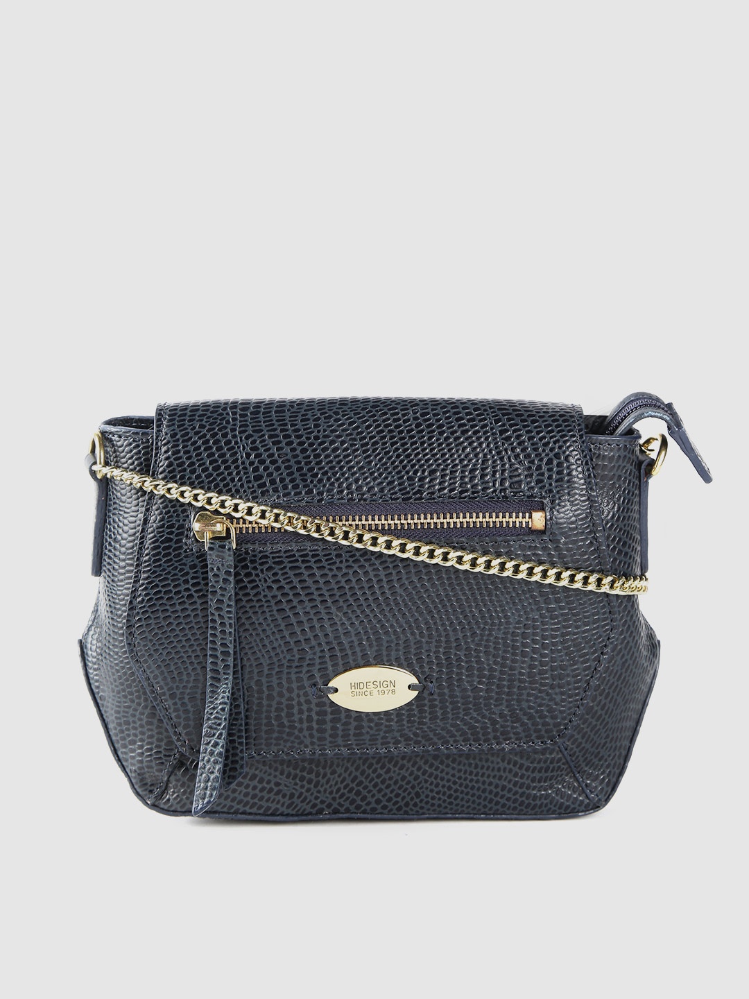 

Hidesign Navy Blue TAURUS Textured Leather Sling Bag