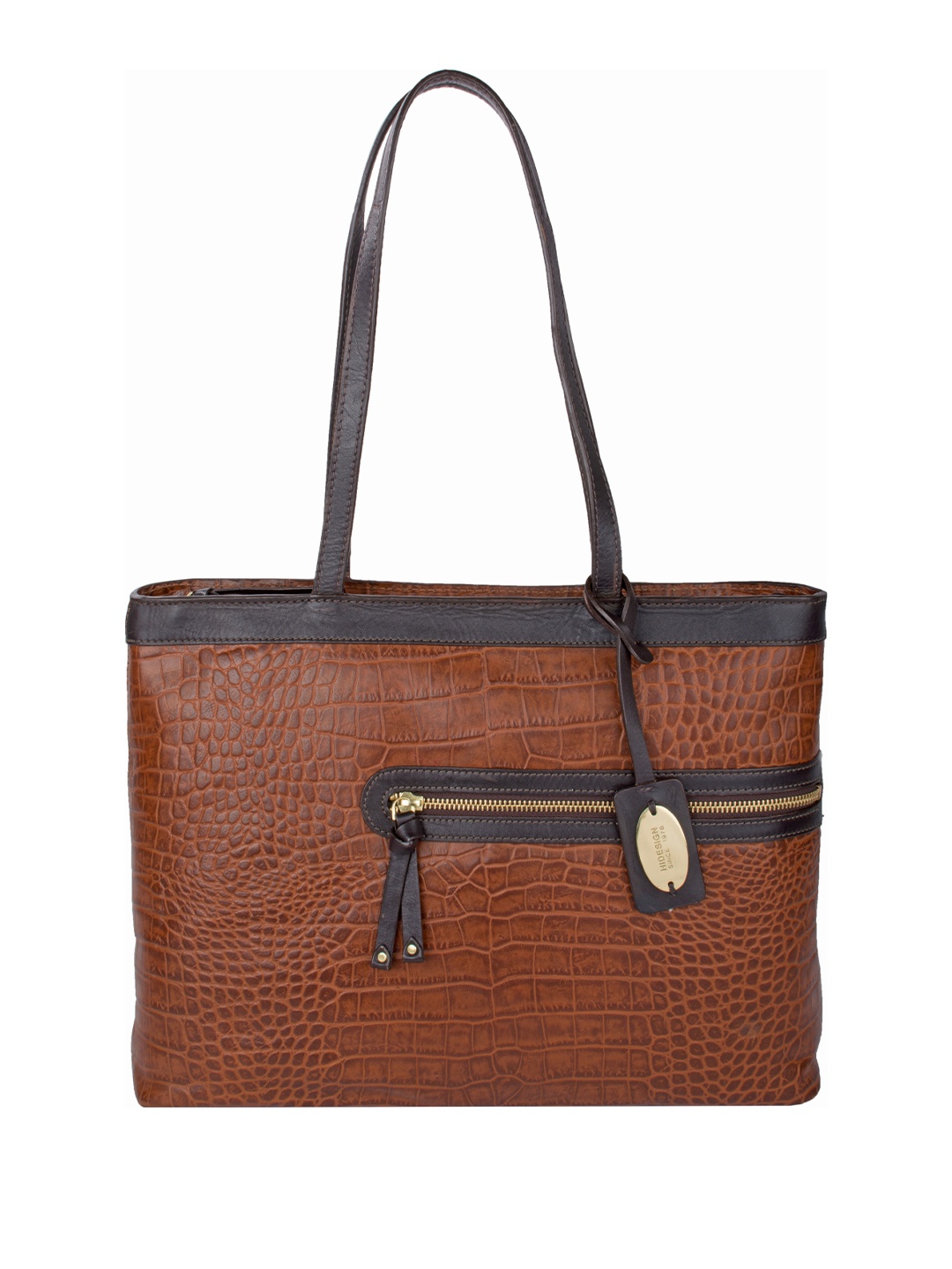 

Hidesign Tan Brown Textured Leather Shoulder Bag