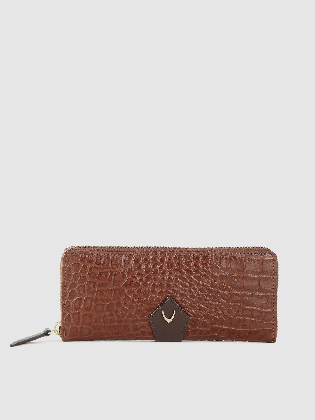

Hidesign Women Brown Textured Leather Zip Around Wallet