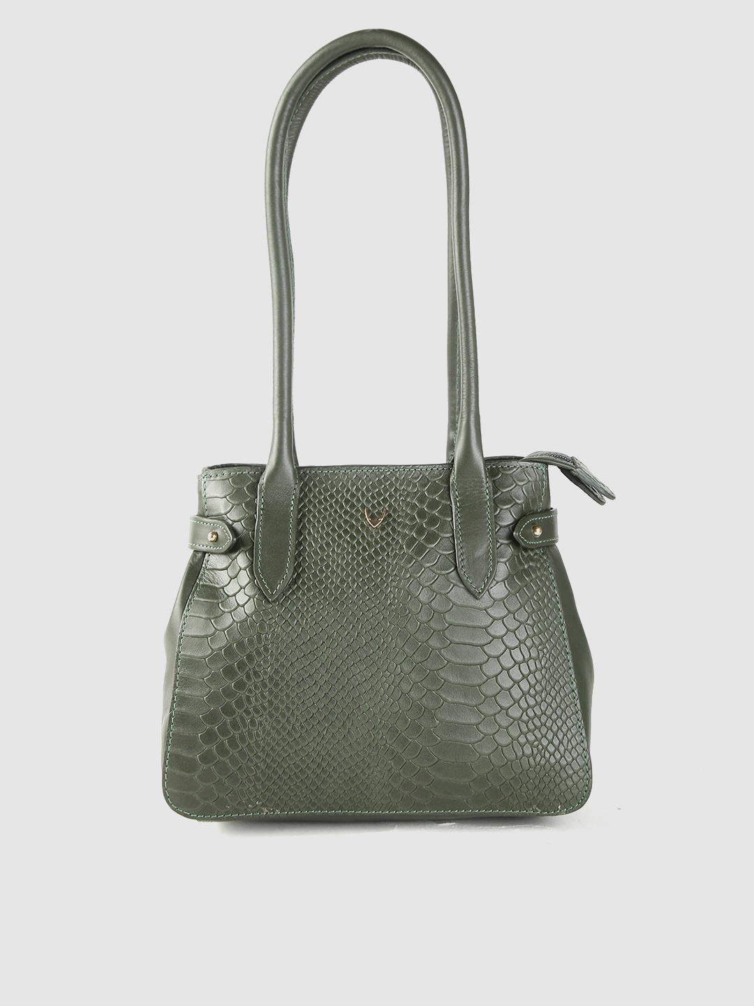 

Hidesign Green Solid Leather Shoulder Bag