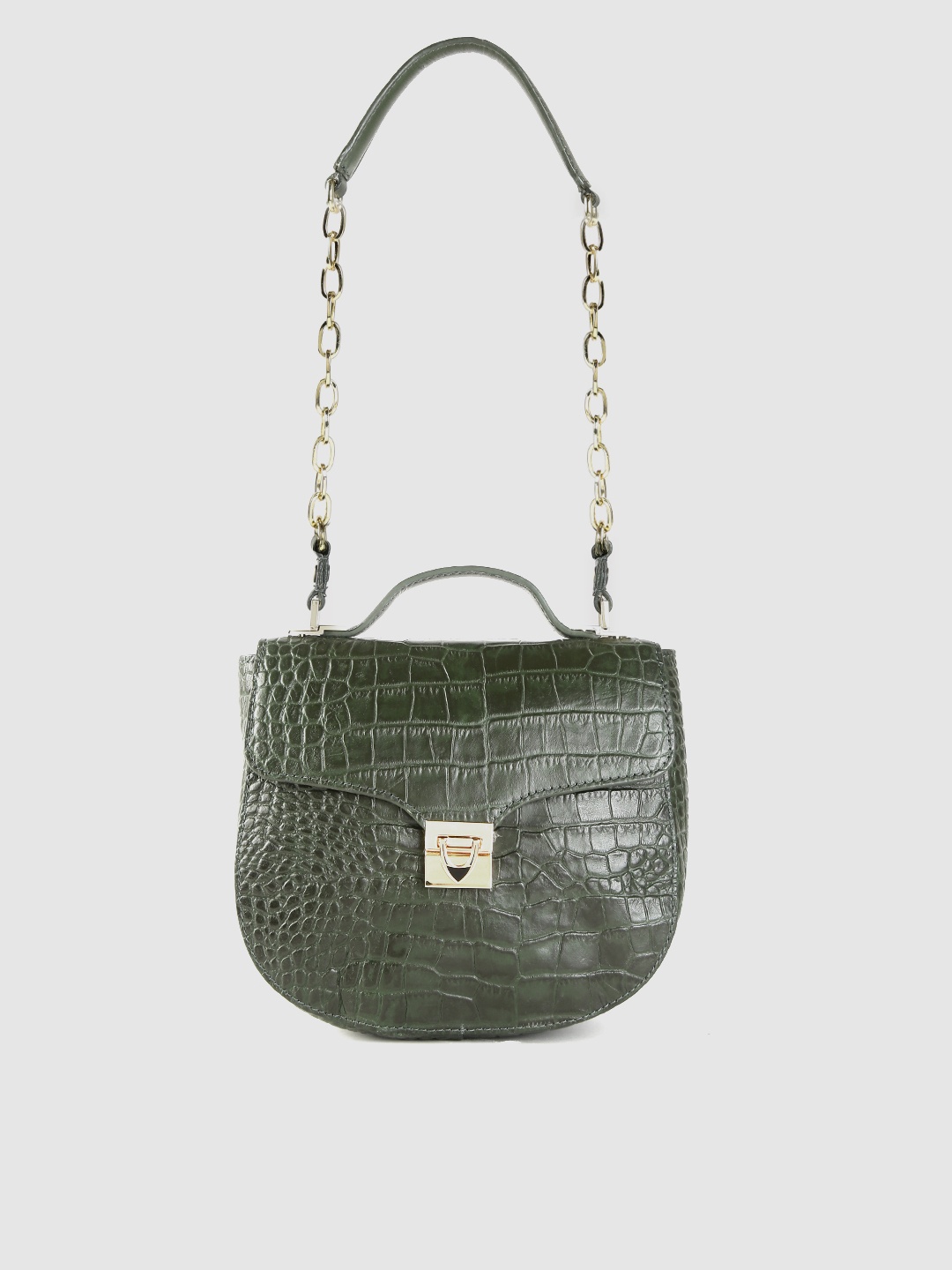 

Hidesign Green Textured Satchel