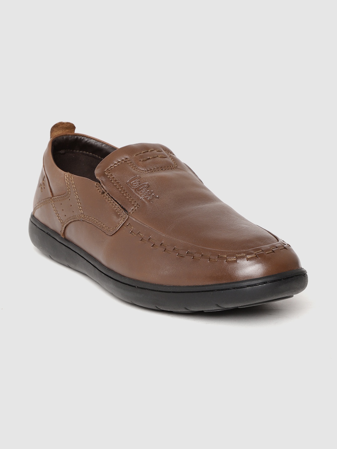 

Lee Cooper Men Brown Leather Semiformal Slip-Ons