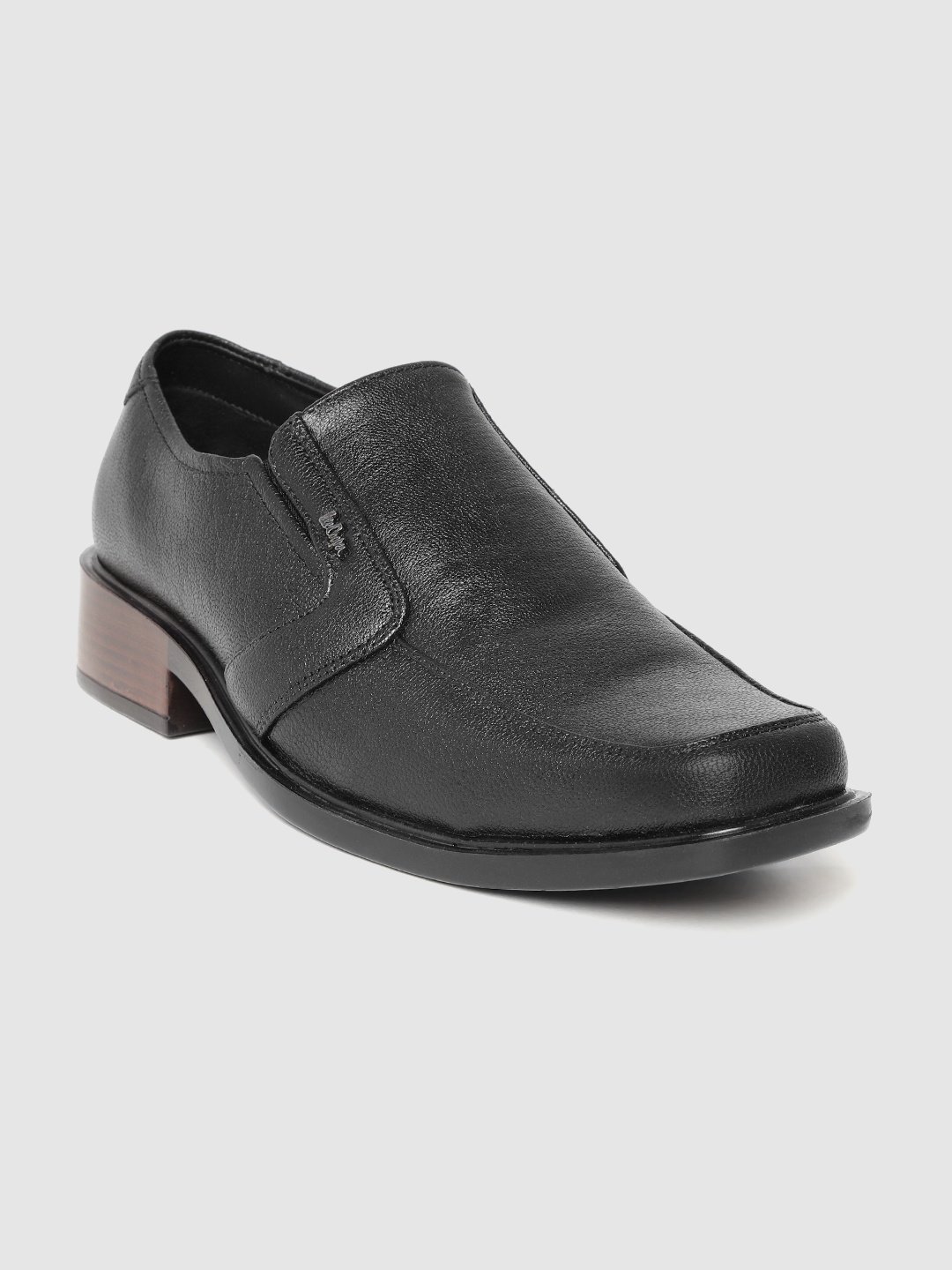 

Lee Cooper Men Black Solid Leather Formal Slip-Ons